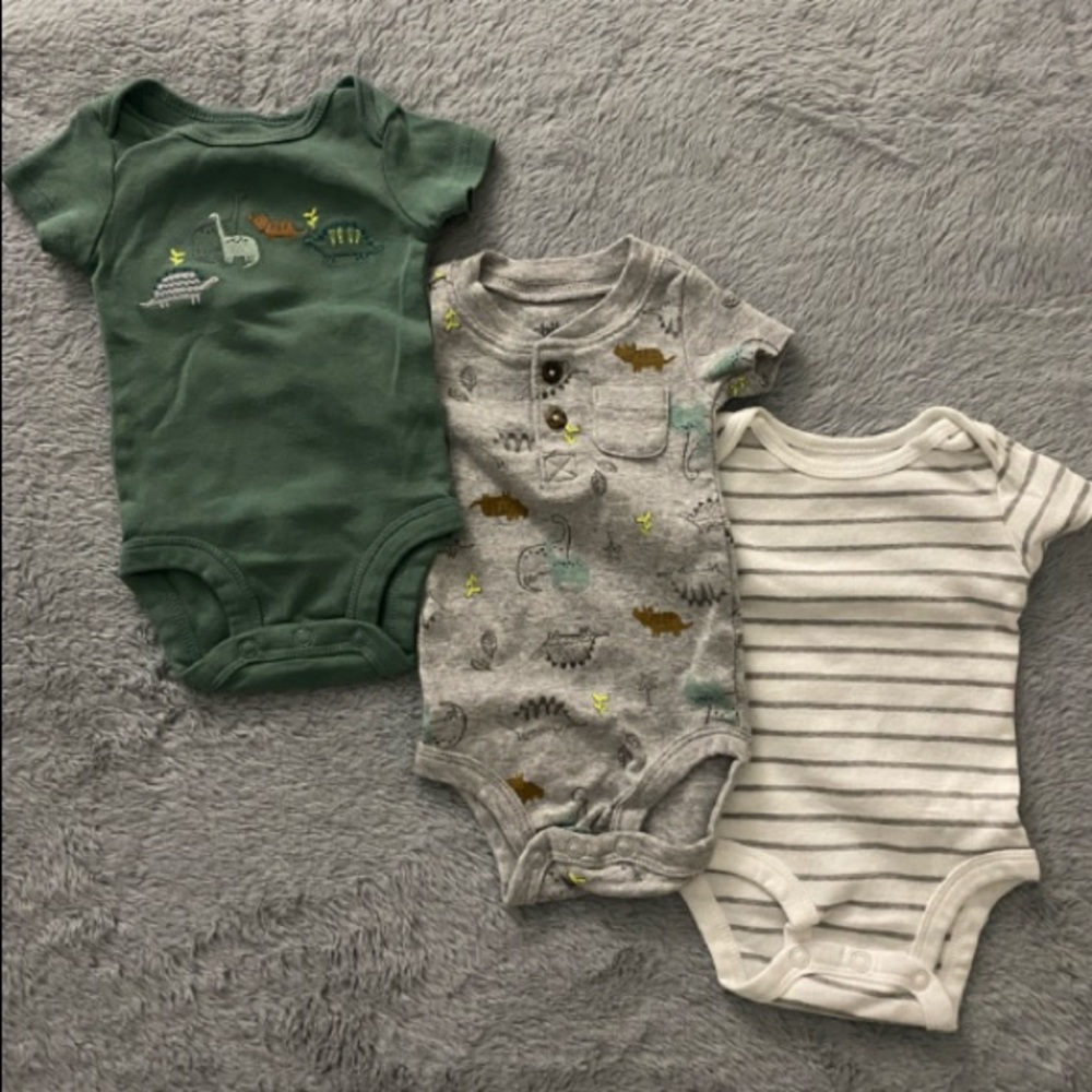 Child of Mine by Carter’s Baby Boy 3-Pack Short Sleeve Bodysuits - Newborn
